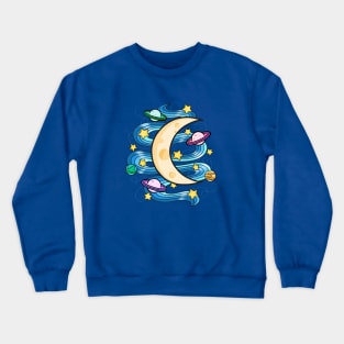 The Moon And A Swirl Of Night Crewneck Sweatshirt